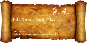 Hübner Amáta névjegykártya